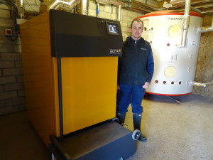 Mr Andrew with his 130 kW boiler