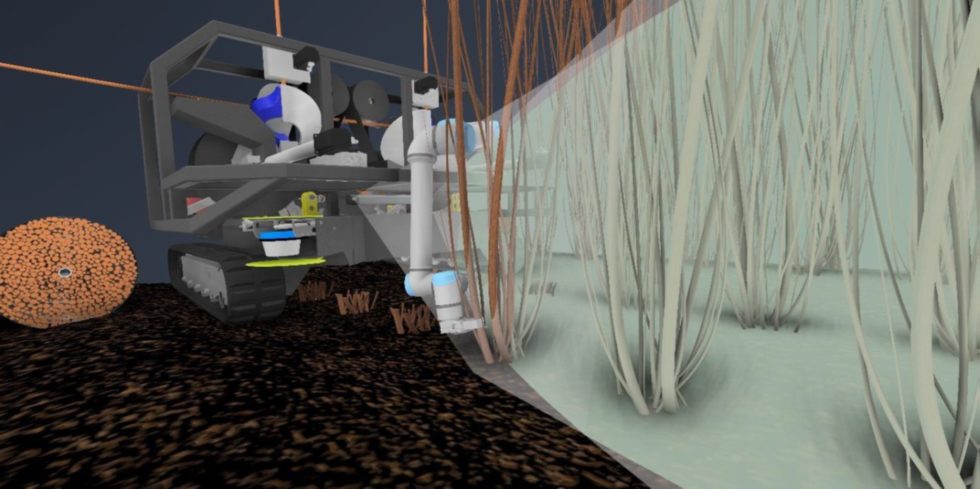 Conceptual design of the Willow Bot and Rod Harvesting Attachment devised by Willow Energy